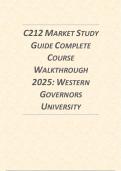 C212 MARKET STUDY GUIDE COMPLETE COURSE WALKTHROUGH 2025&colon; WESTERN GOVERNORS UNIVERSITY&emsp;