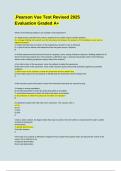 Pearson Vue Test Revised 2025 Evaluation Graded.