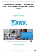 Earth Science&comma; Tarbuck - Complete test bank - exam questions 