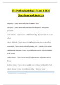 231 Pathophysiology Exam 1 2026 Questions and Answers