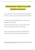 Pathophysiology Module 6 Exam 2026 Questions and Answers