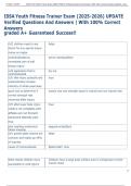 SSA Youth Fitness Trainer Exam &lpar;2025-2026&rpar; UPDATE  Verified Questions And Answers &vert; With 100&percnt; Correct  Answers  graded A&plus; Guaranteed Success&excl;&excl;