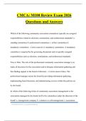 CMCA&colon; M100 Review Exam 2026 Questions and Answers