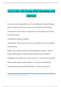 SANS SEC 301 Exam 2026 Questions and Answers