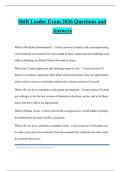 Shift Leader Exam 2026 Questions and Answers