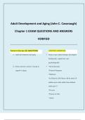 Adult Development and Aging Practice Questions Midterm 1 EXAM QUESTIONS AND ANSWERS VERIFIED