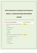Adult Development and Aging &lpar;John C&period; Cavanaugh&rpar; Chapter 1 EXAM QUESTIONS AND ANSWERS VERIFIED