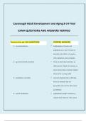Cavanaugh Adult Development and Aging 8-14 Final EXAM QUESTIONS AND ANSWERS VERIFIED