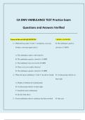 CA DMV AMBULANCE TEST Practice Exam Questions and Answers Verified 