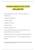 Principles of Biology FINAL EXAM study guide 2026