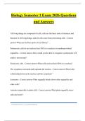 Biology Semester 1 Exam 2026 Questions and Answers