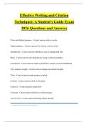 Effective Writing and Citation Techniques&colon; A Student's Guide Exam 2026 Questions and Answers