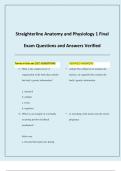 Straighterline Anatomy and Physiology 1 Final Exam Questions and Answers Verified
