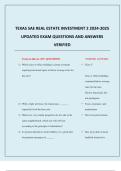 TEXAS SAE REAL ESTATE INVESTMENT 2 2024-2025 UPDATED EXAM QUESTIONS AND ANSWERS VERIFIED