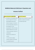 NUR2513 Maternal-Child Exam 2 Questions and Answers Verified