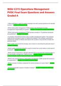 WGU C215 Operations Management PVDC Final Exam Questions and Answers Graded A
