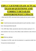 USPA C LICENSE EXAM ACTUAL EXAM 60 QUESTIONS AND ANSWERS 100&percnt; PASS