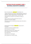 Suffolk Police Academy &ndash; COMP 1 Exam Material with Answers &lpar;Complete Study Guide&rpar;