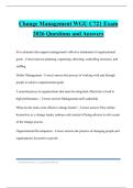 Change Management WGU C721 Exam 2026 Questions and Answers