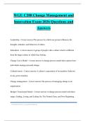 WGU C208 Change Management and Innovation Exam 2026 Questions and Answers