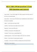 DCCC BIO 150 lab practical 2 Exam 2026 Questions and Answers