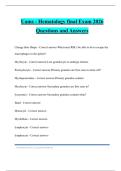 Uams - Hematology final Exam 2026 Questions and Answers