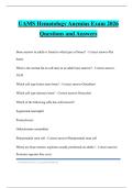 UAMS Hematology Anemias Exam 2026 Questions and Answers