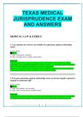 TEXAS MEDICAL JURISPRUDENCE EXAM AND ANSWERS
