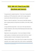 WPC 480 ASU Final Exam 2026 Questions and Answers