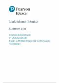 2025 Pearson Edexcel A Level Chinese Mark Scheme Paper 2 &lpar;9CN0&sol;02&colon; Written Response to Works and Translation&rpar;