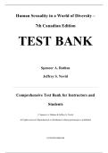 Human Sexuality in a World of Diversity 7th Canadian Edition - Test Bank by Spencer A&period; Rathus&comma; Jeffrey S&period; Nevid