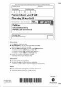 2025 Pearson Edexcel AS Level Politics Paper 2 &lpar;8PLO&sol;02&colon; UK Government&rpar;