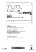 2025 Pearson Edexcel A Level Politics Paper 3 &lpar;9PL0&sol;3A&colon; Comparative Politics - USA&rpar;