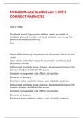 NSG221 Mental Health Exam 1 WITH CORRECT ANSWERS