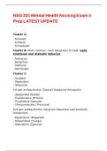 NSG 221 Mental Health Nursing Exam 4 Prep LATEST UPDATE