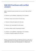 NUR 304 Final Exam with verified answers