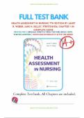 Complete Test Bank &mdash; Health Assessment in Nursing&comma; 6th Edition &mdash; Janet R&period; Weber&comma; 2017 &mdash; ISBN 9781496344380 &mdash; All Chapters Covered 1&ndash;34 &lpar;Latest Update&rpar;