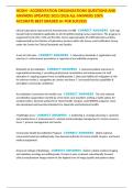 HCQM - ACCREDITATION ORGANIZATIONS QUESTIONS AND ANSWERS UPDATED 2025&sol;2026 ALL ANSWERS 100&percnt; ACCURATE BEST GRADED A&plus; FOR SUCCESS