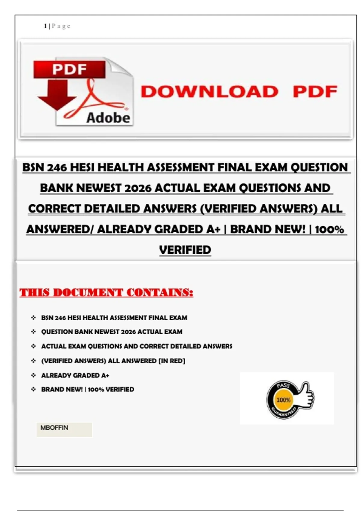 BSN 246 HESI HEALTH ASSESSMENT FINAL EXAM QUESTION BANK NEWEST 2026 ...