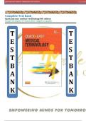 Complete Test bank&lowbar; Quick and easy medical terminology 8th edition leonard all chapters 1-15 latest 2025 complete A&plus; graded