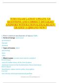 TCRN Exam 2025 &ndash; Latest Update with 320 Questions and Correct Detailed Answers with Rationales &lpar;Graded A&plus;&comma; Brand New&rpar;