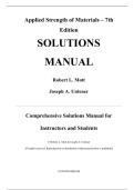 SOLUTIONS MANUAL FOR Applied Strengths Of Materials 7th Edition By Robert L&period; Mott &comma;Joseph A&period; Untener