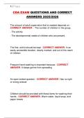 Child Development Associate &lpar;CDA&rpar; Exam Questions and Correct Answers 2025&sol;2026  Complete Study Guide