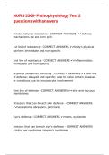 NURS 3366- Pathophysiology Test 2 questions with answers