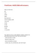 Final Exam - NURS 3366 with answers&comma;