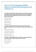 WGU C722- Project Management &lpar;PHEO&rpar; - Objective Assessment Study Guide questions with verified answers 