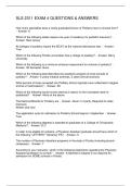 SLS 2311 EXAM 4 QUESTIONS & ANSWERS