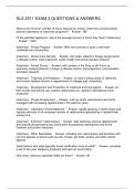 SLS 2311 EXAM 3 QUESTIONS & ANSWERS