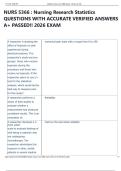 NURS 5366 &colon; Nursing Research Statistics  QUESTIONS WITH ACCURATE VERIFIED ANSWERS  A&plus; PASSED&excl;&excl; 2026 EXAM