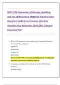 FDNY C91 Supervision of Storage&comma; Handling&comma;  and Use of Hazardous Materials Practice Exam  Questions And Correct Answers &lpar;Verified  Answers&rpar; Plus Rationales 2026 Q&A &vert; Instant  Download Pdf